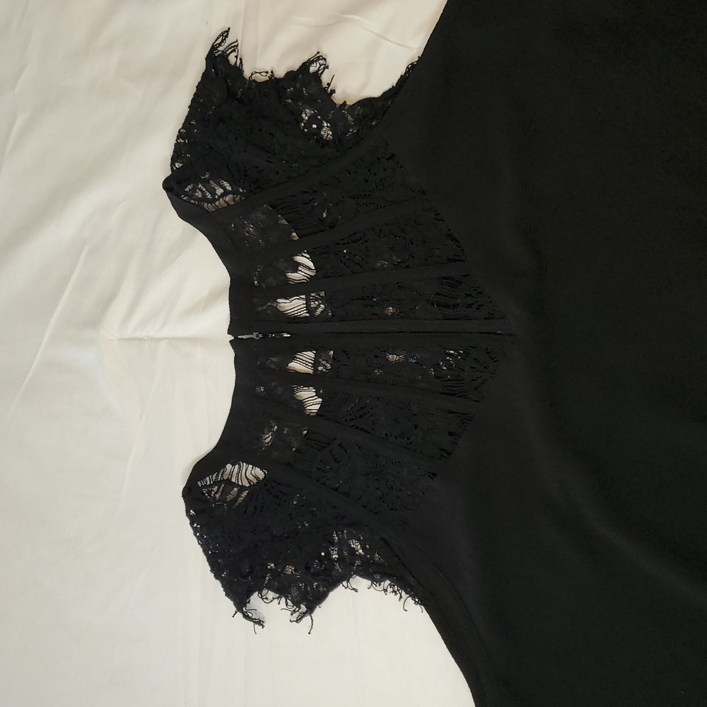 41 Hawthorn Black Lace Details Cap Sleeves Top Ladies. Size:XL - Picture 9 of 9